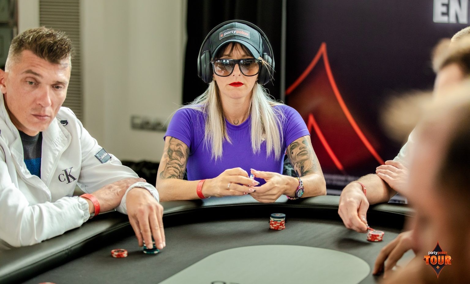 Tamara durante el Mini Main Event del PartyPoker Tour Castell&oacute;n