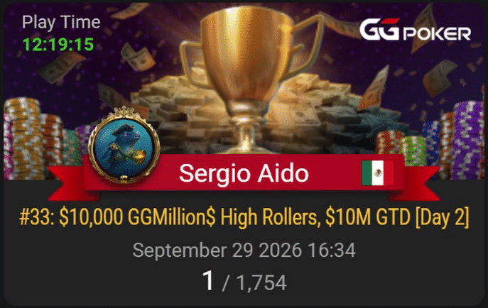 Sergio Aido gana su tercer brazalete en las WSOP Online 2026