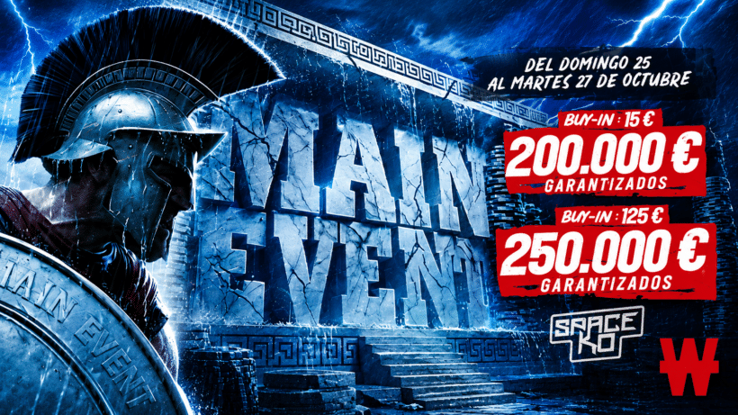 Cartel de Winamax Main Event y Mini Event del 25 al 27 de octubre de 2026